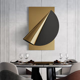 Gold & Black Geometric Metal Wall Decor Background Hand-Forged Art