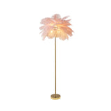Rosa Feder-Gold-Stehlampe Einzigartige Baum-Stehlampe