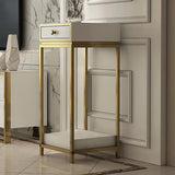 Estantería moderna de lujo independiente en negro/blanco y dorado para sala de estar