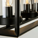 Cadre en métal noir à 5 légers îlot de cuisine linéaire pendant lumière moderne style