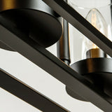 Black Metal Frame 5-Light Kitchen Island Linear Pendant Light Modern Style