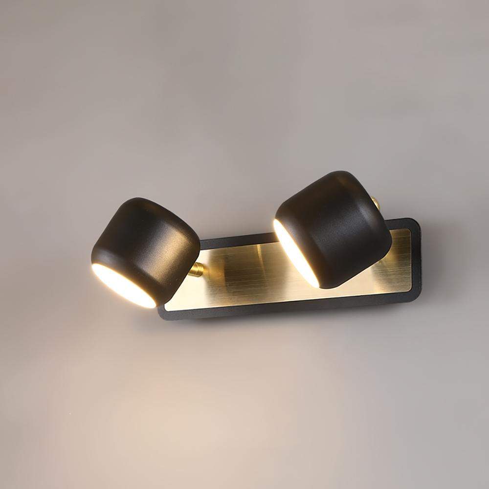 Black LED Adjustable Gold Bath Vanity Light 2-Light Indoor Wall Light-Richsoul-Bathroom Wall Lights,Lighting,Wall Lights