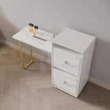 Modern Folding Desk with Chair White Extendable Writing Desk with Cabinet-Desks,Furniture,Office Furniture