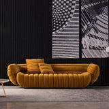 85" Yellow Velvet Upholstered Sofa 3-Seater Sofa Luxury-Richsoul-Furniture,Living Room Furniture,Sofas &amp; Loveseats