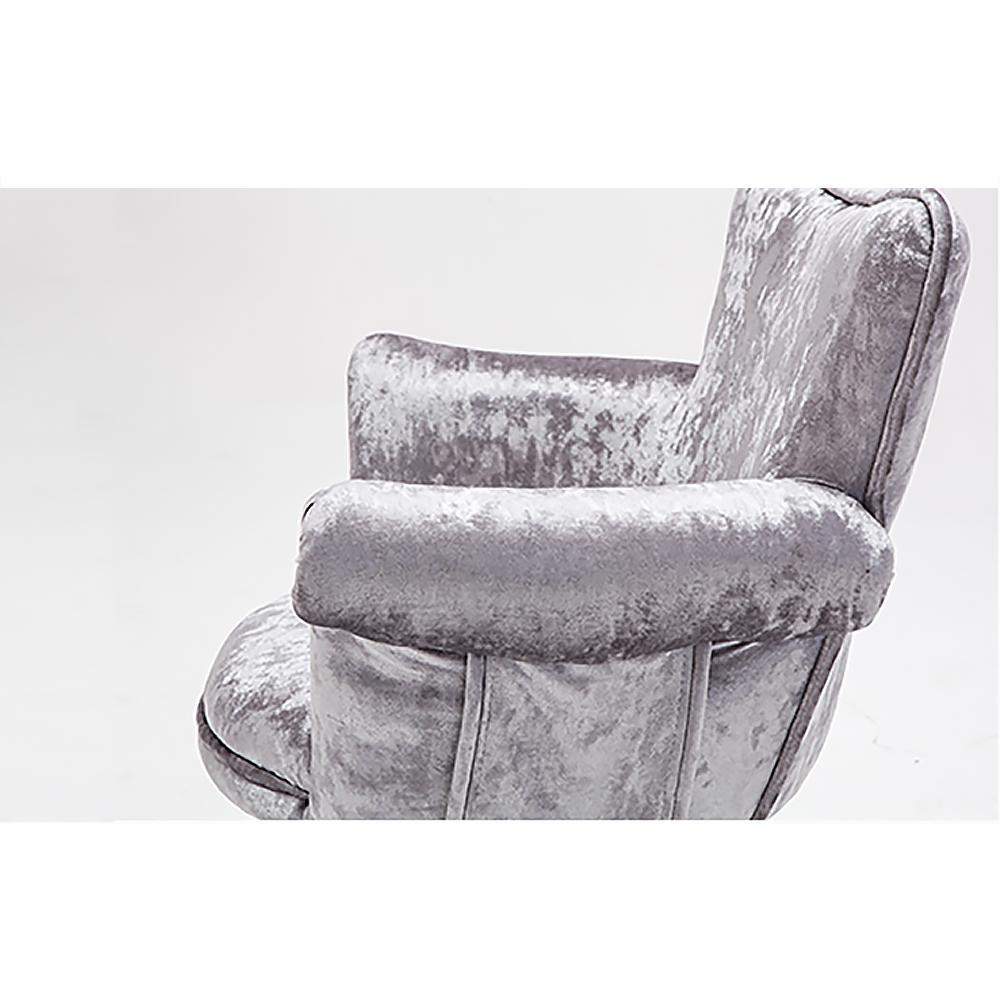 Gray Modern Task Chair Velvet Upholstered Swivel Office Chair Height Adjustable-Furniture,Office Chairs,Office Furniture