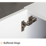 Modern White Buffet Sideboard Kitchen Sideboard Cabinet with 4 Doors Adjustable Shelves