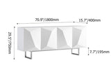 Modernes weißes Buffet-Sideboard, Küchen-Sideboard-Schrank mit 4 Türen, verstellbaren Regalen