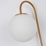 Modern Chic Milky White Globe Glass Shade Two-Light Indoor Wall Lamp in Aged Brass