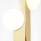 Modern Minimalist Torchiere Floor Lamp 2-Light with Glass Shade & Gold Metal