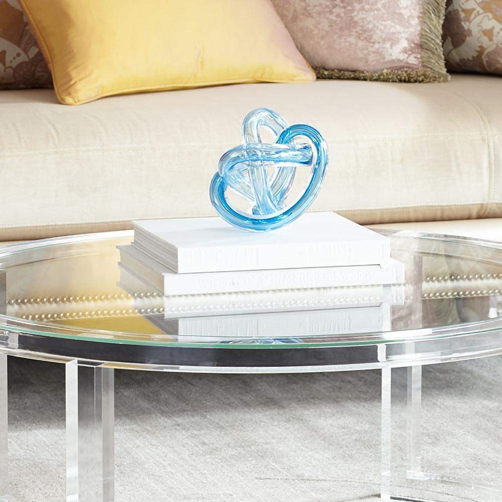 31.5" Modern Round Acrylic Coffee Table for Living Room with Tempered Glass Top-Richsoul-Coffee Tables,Furniture,Living Room Furniture