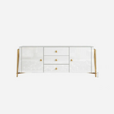 White 63" Sideboard Cabinet with 2 Doors & 3 Drawers Modern Kitchen Storage