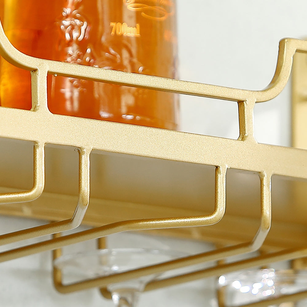 Nordic Wall Mounted Wine Rack Glass Rack in Gold