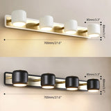 Luz de tocador de baño de oro ajustable LED negra Luz de pared interior de 4 luces