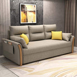Sofá cama completo Sofá convertible tapizado en algodón y lino con 3 funciones de almacenamiento