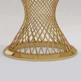 Moderna mesa de comedor redonda de 51" con tablero de mármol sintético y pedestal de acero inoxidable dorado