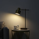 Lampe de table moderne avec chargeur sans fil USB 1-Light Desktop Touch Lampe en noir et or
