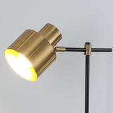Moderne Tischlampe mit kabellosem Ladegerät USB 1-Licht-Desktop-Touch-Lampe in Schwarz und Gold