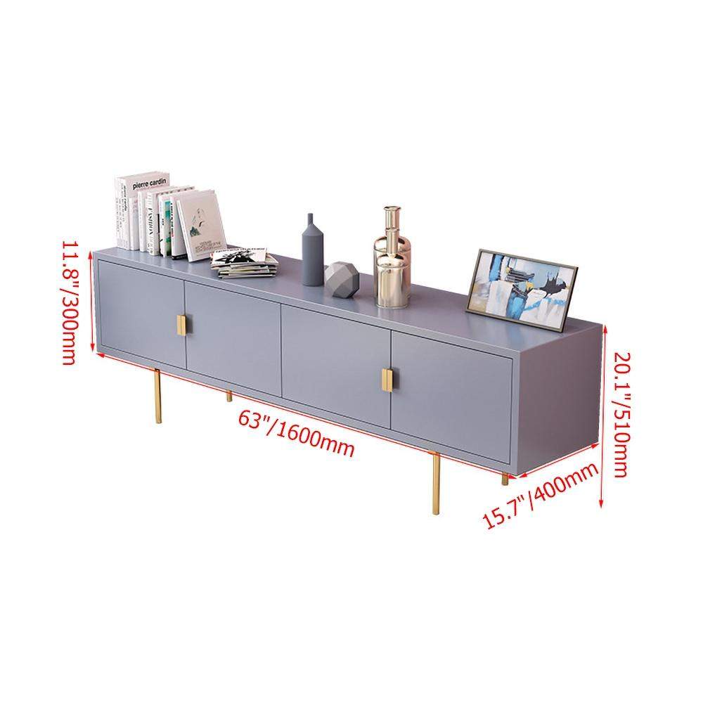 Gold and Gray Modern TV Stand for TV's Up to 60" Storage Door-Richsoul-Furniture,Living Room Furniture,TV Stands