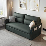 64" Sleeper Sofa Bed Convertible Sofa with Storage Leath-aire Upholstery in Green-Richsoul-Daybeds,Furniture,Living Room Furniture