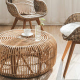 33.5" Rustic Rattan Coffee Table Cocktail Table in Cottage Design-Richsoul-Coffee Tables,Furniture,Living Room Furniture