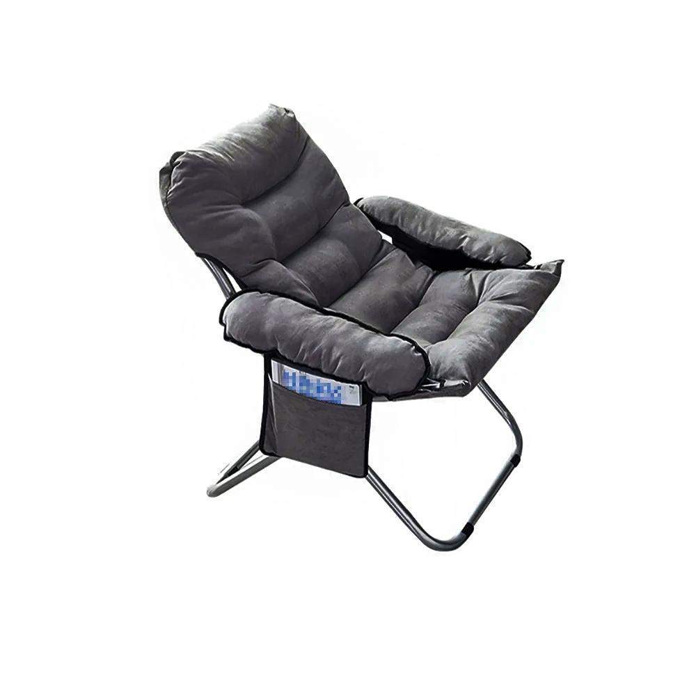 Gray Office Chair Velvet Upholstered with A Storage Bag Chair-Furniture,Office Chairs,Office Furniture