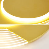 Plafón LED redondo contemporáneo de montaje empotrado en acrílico dorado y metal