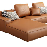 108.3" Brown Upholstered Sofa Leath-aire Sofa Sectional Sofa-Furniture,Living Room Furniture,Sectionals
