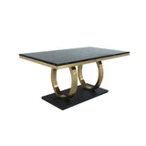 63 "ステンレス鋼のベース付きの長方形のフェイク大理石のダイニングテーブル