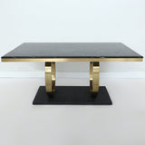 63 "ステンレス鋼のベース付きの長方形のフェイク大理石のダイニングテーブル