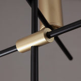 Moderner nordischer Goldzylinder, verstellbarer schwarzer Zweig, 9-Licht-Pendelleuchte