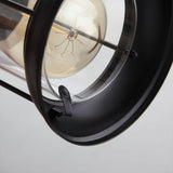 Styage de style industriel Metal Glass Lantern 1-Light Wall Light & Wood Backplate en bois