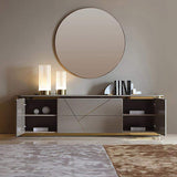 Janice Gray TV Stand with Drawer & Shelves Gold Media Console for TVs-Richsoul-Furniture,Living Room Furniture,TV Stands