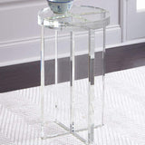 Round Clear Acrylic End Table Modern Side Table-Richsoul-End &amp; Side Tables,Furniture,Living Room Furniture