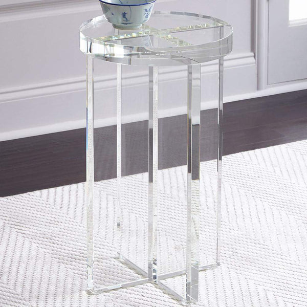 Round Clear Acrylic End Table Modern Side Table-Wehomz – WEHOMZ