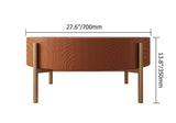 Retro Round Coffee Table with Solid Wood Tabletop Metal Legs-Richsoul-Coffee Tables,Furniture,Living Room Furniture