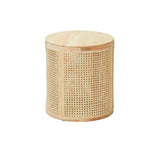 Modern Round End Table with Storage Rattan Side Table-Richsoul-End &amp; Side Tables,Furniture,Living Room Furniture