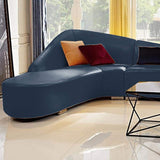 Modern Faux Leather Sectional Sofa Upholstered L-Shaped Corner Sofa Orange Sofa-Richsoul-Furniture,Living Room Furniture,Sectionals