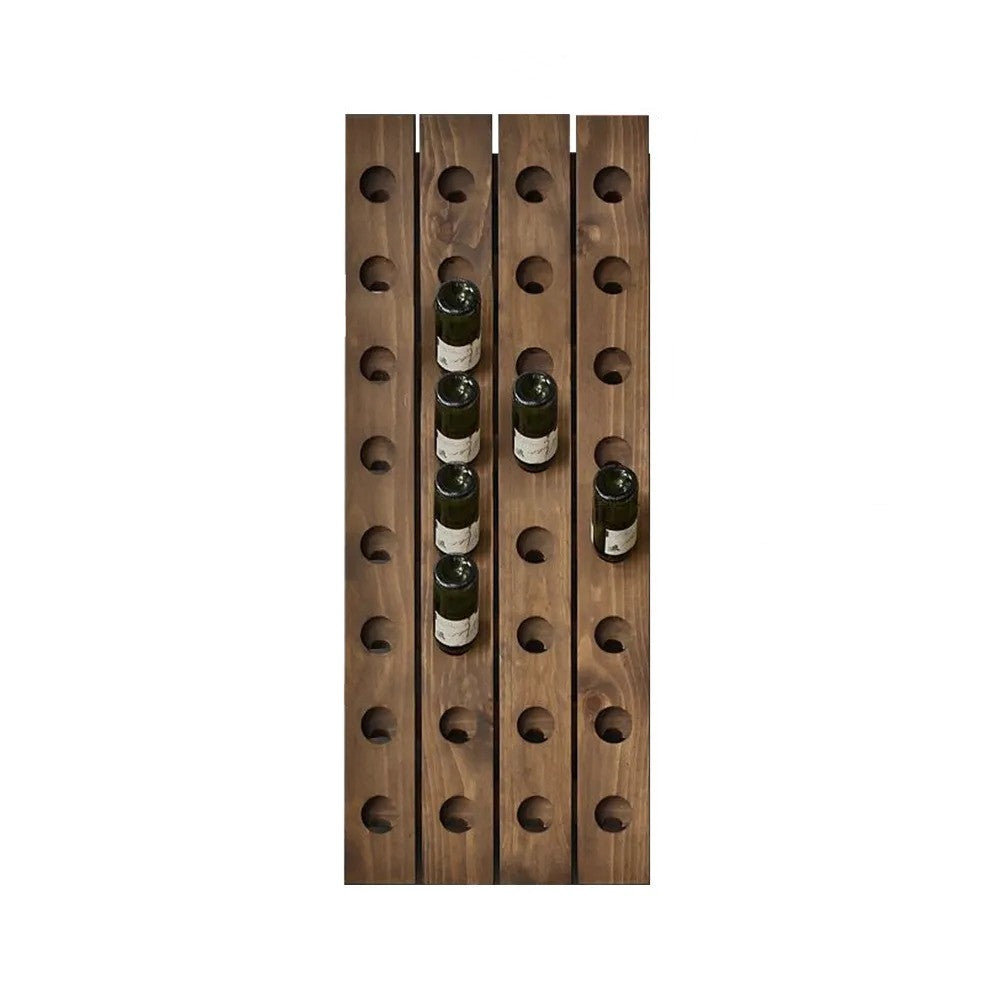 50.8" Solid Wood Wall Wine Rack for 32 Bottles