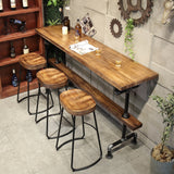 51" Retro Rectangular Bar Table Natural Industrial Pub Table