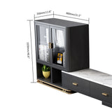 خزانة تخزين أسود حديثة مع أبواب ورف مصنوعة من الخشب