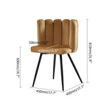 Modern Dining Chair Velvet Upholstered Dining Chair in Black Legs