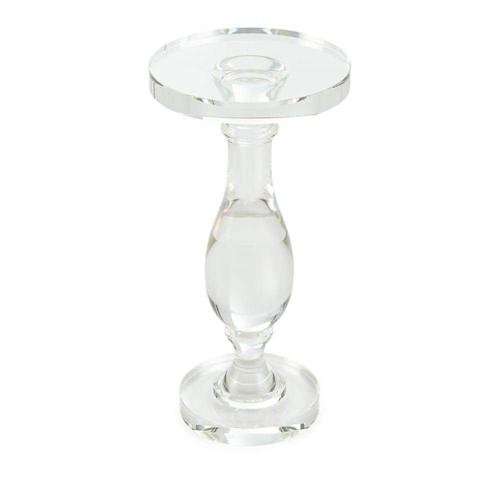 14" Modern Acrylic Clear Round End Table with Pedestal-Richsoul-End &amp; Side Tables,Furniture,Living Room Furniture