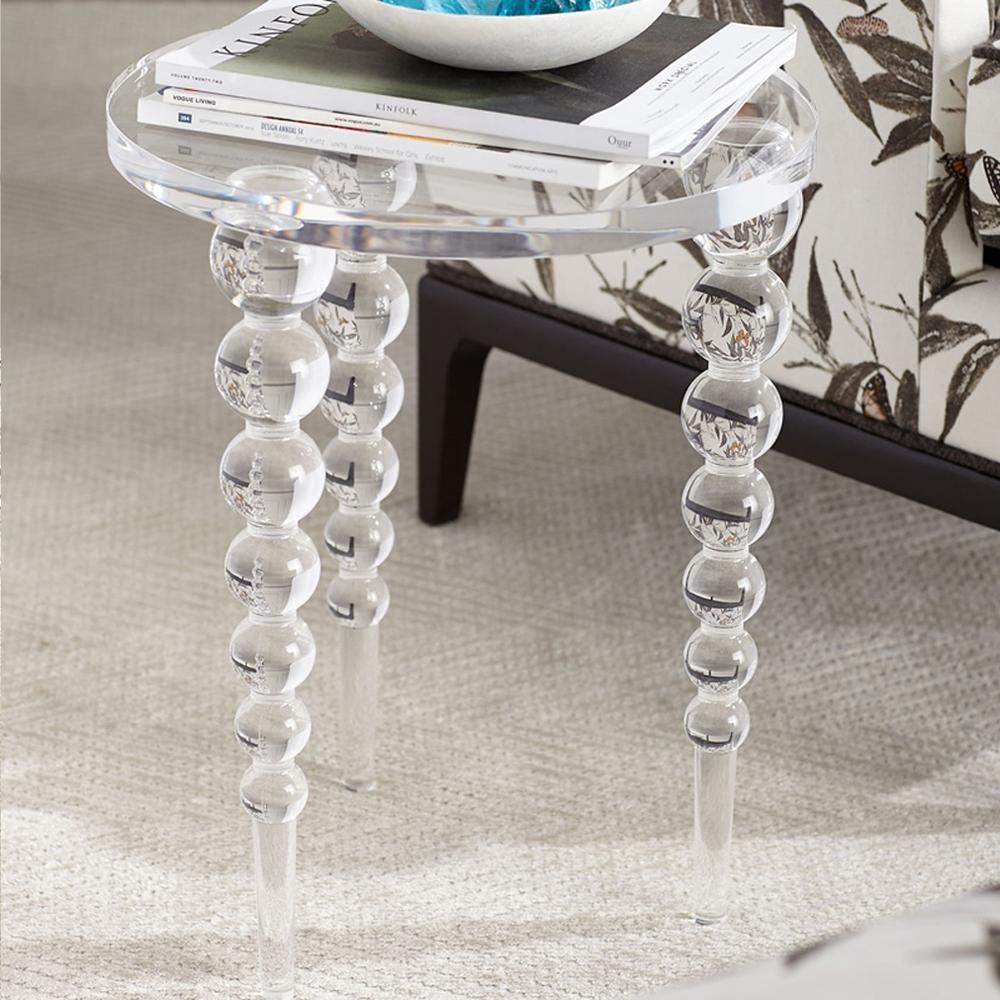 Modern Acrylic End Table Clear Round Side Table-End &amp; Side Tables,Furniture,Living Room Furniture