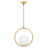 Ring Globe Single Pendant Light Glass Globe Contemporary Minimalist