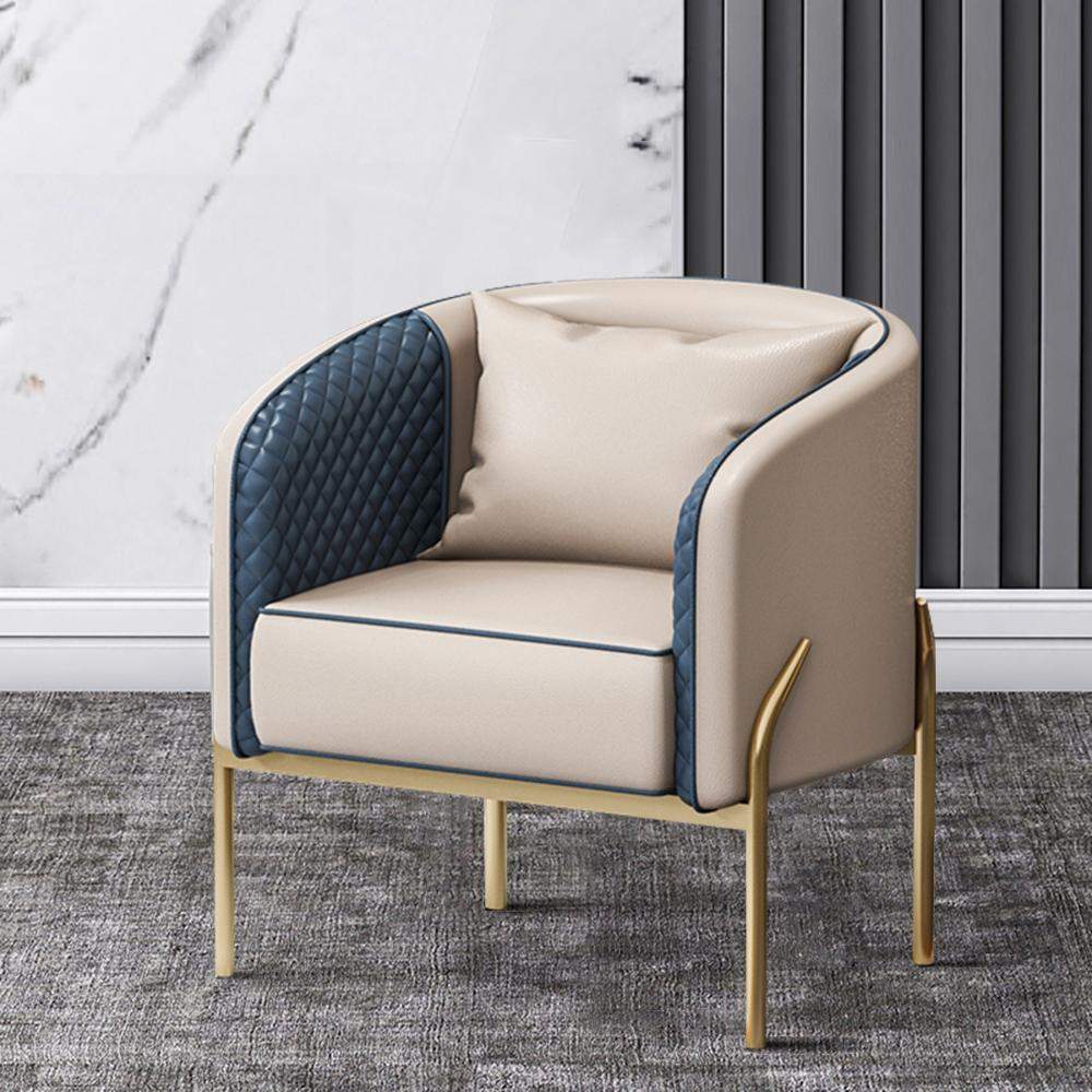 Modern Accent Chair Tufted Upholstered PU Leather Accent Chair in Gold-Richsoul-Chairs &amp; Recliners,Furniture,Living Room Furniture