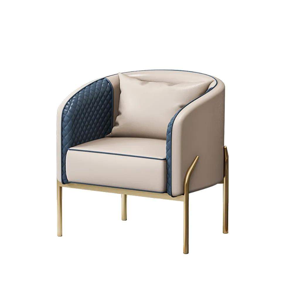 Modern Accent Chair Tufted Upholstered PU Leather Accent Chair in Gold-Richsoul-Chairs &amp; Recliners,Furniture,Living Room Furniture