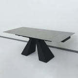 ミニマリスト格納式ロックスラブ長方形の高級折りたたみダイニングテーブル