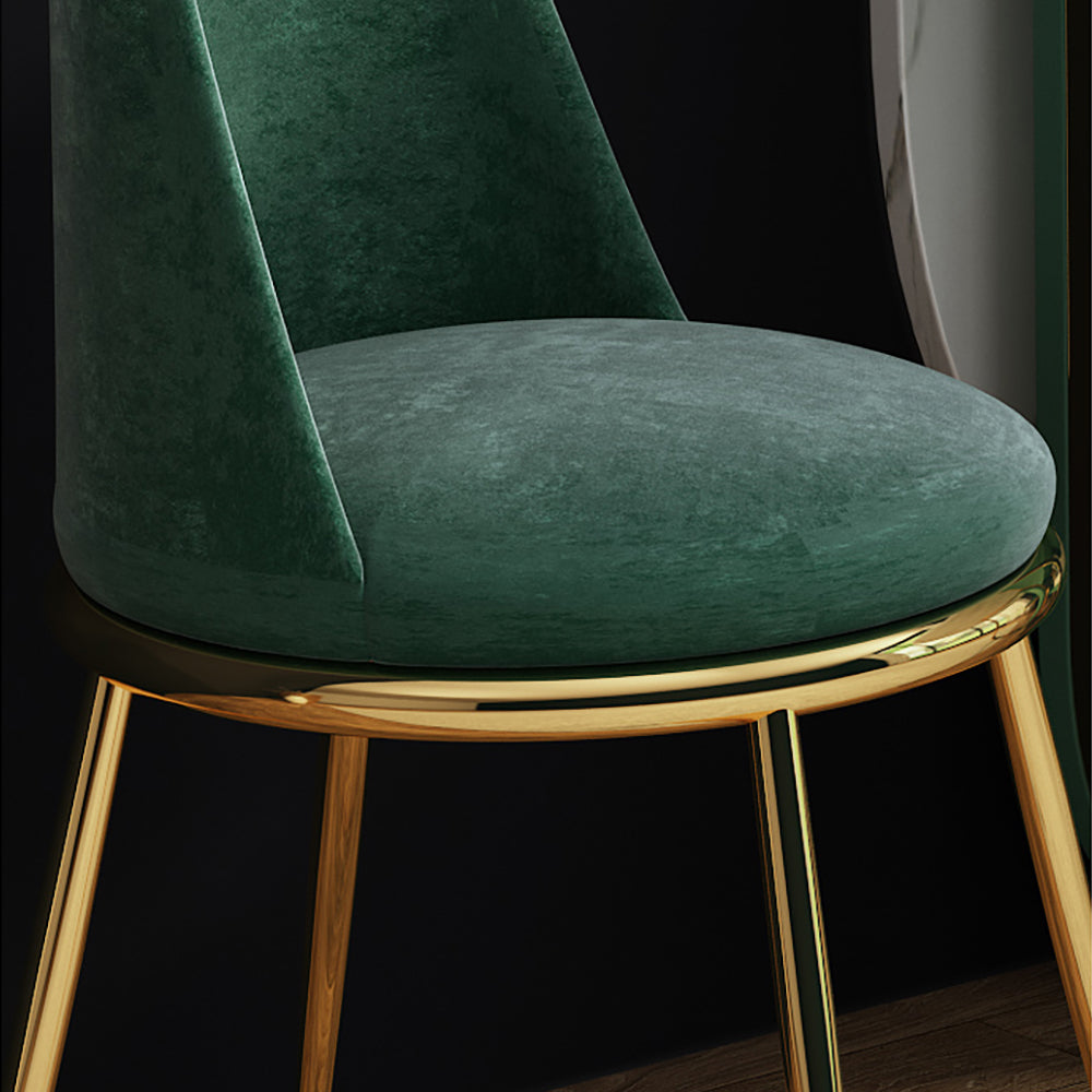  GIZNXBA Sillas de comedor de terciopelo, sillas laterales  tapizadas de color verde, sillas de recepción con patas de metal dorado,  sillas de ocio modernas para comedor, muebles de sala de estar (