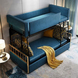 Modernes Etagenbett aus Holz, ausziehbares Schlafsofa, 3-Sitzer-Kissen inklusive