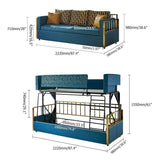 Modern Wood Bunk Bed Sleeper Convertible Sofa Bed 3-Seater Pillows Included-Richsoul-Daybeds,Furniture,Living Room Furniture